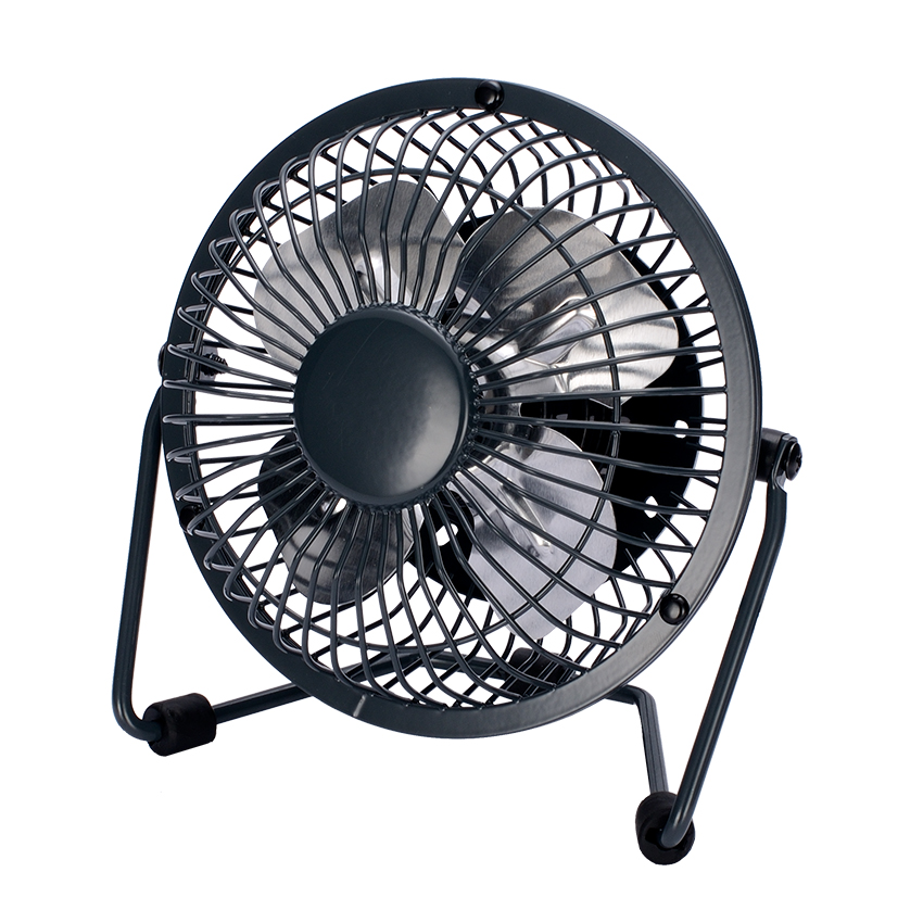  Mini ventilador negro de sobremesa serie Bulerías, mini ventilador 2,5W 5V orientable, ventilador práctico, alimentación USB.