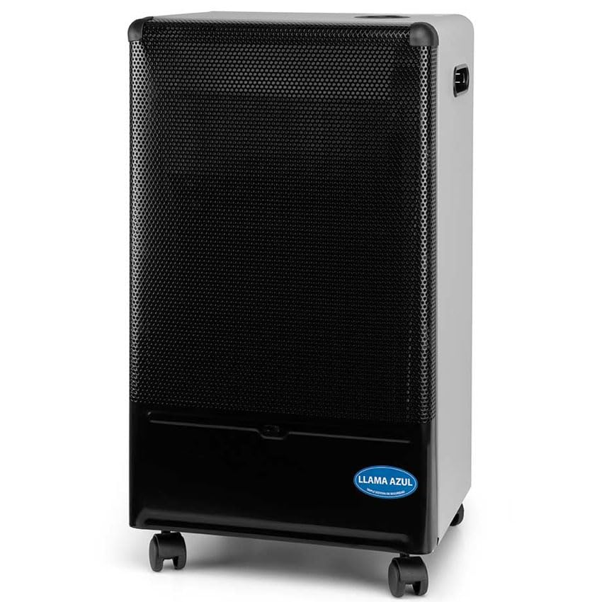 estufa de gas cerámica negra, 4200 W, clase A, 3 niveles, ruedas y asa