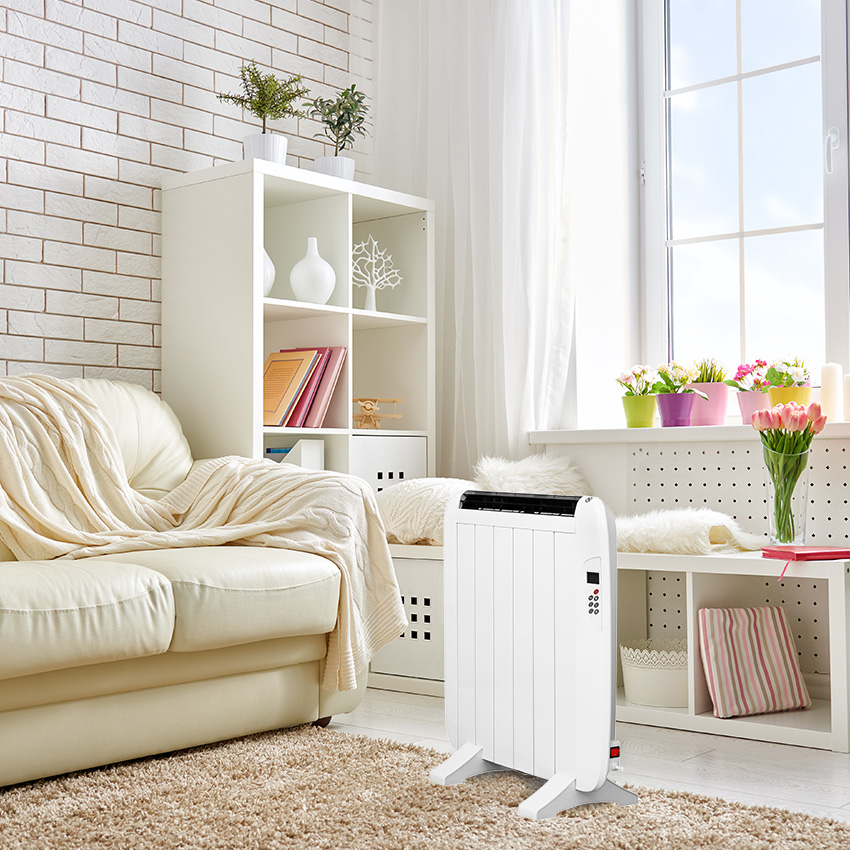 emisor térmico con termostato regulable 800w, 5 elementos, medidas: 49 x 58,5 x 7,5 cm