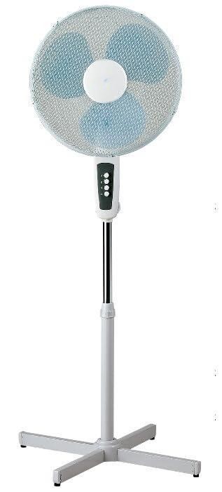 ventilador de pie oscilante 40 cm, con 3 velocidades y ajuste de altura, ideal para refrescar espacios amplios y mejorar la circulación de aire.