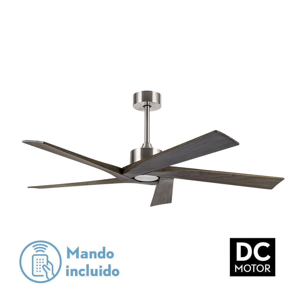ventilador Odra 72w Madera Negra 60d 3000-4000-6000k 5 Asp 8000lm Remoto, Reg Int, Temporizador