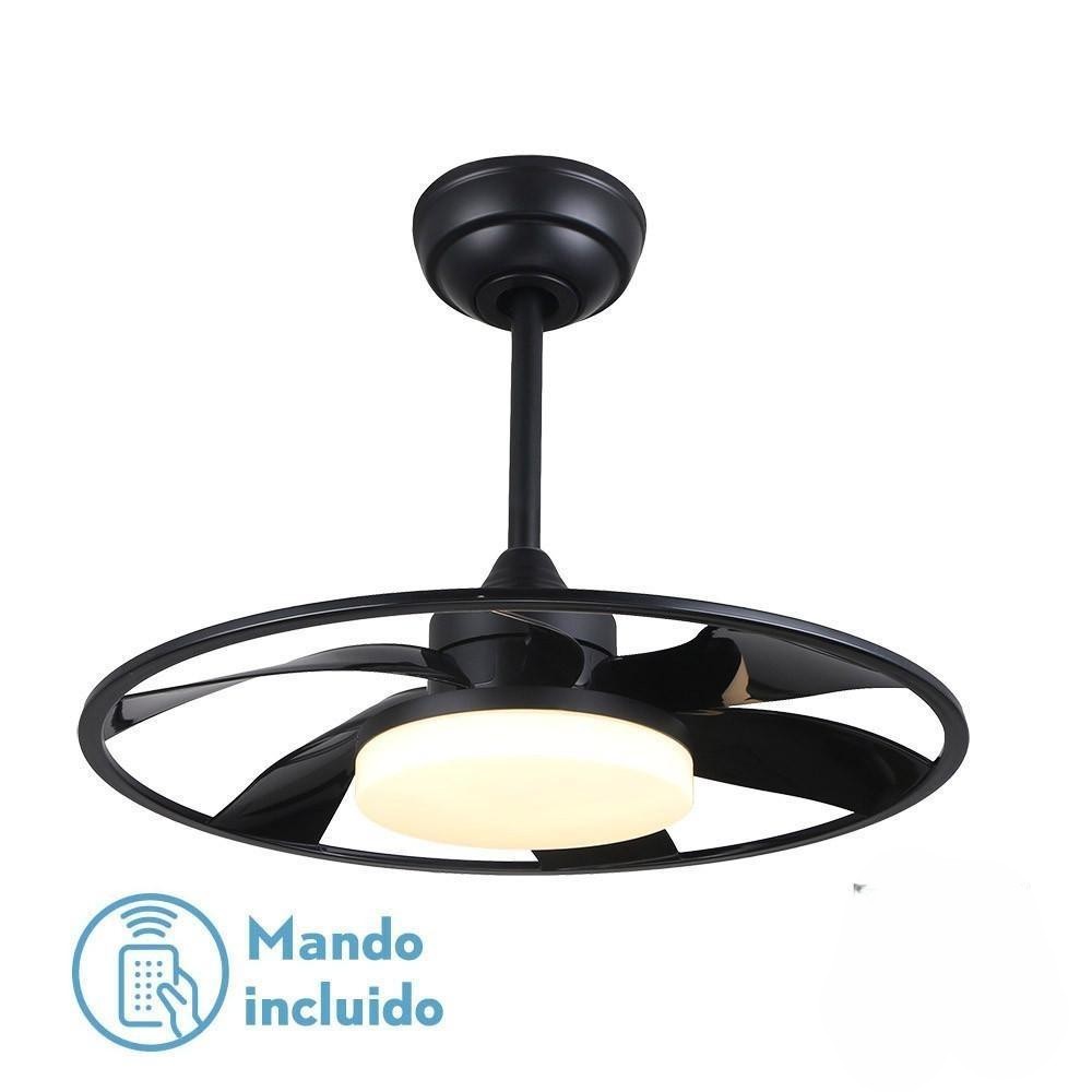 ventilador dc 26w, 6 aspas, 2950 lm, 3000-4000-6500k, 6 velocidades, control remoto, memoria, temporizador - ideal para climatización y confort.