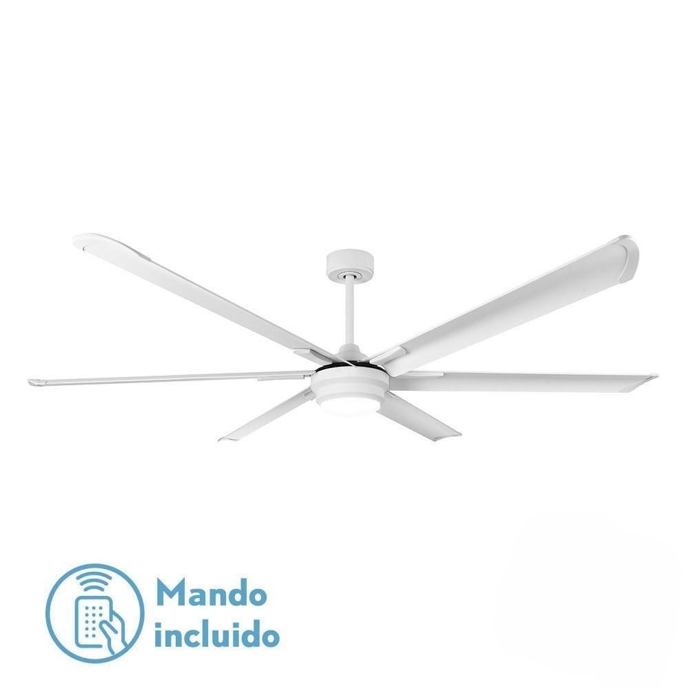 ventilador dc 30w con 6 aspas de aluminio, 3250lm, 6 velocidades, temporizador y control remoto, ideal para refrescar espacios.