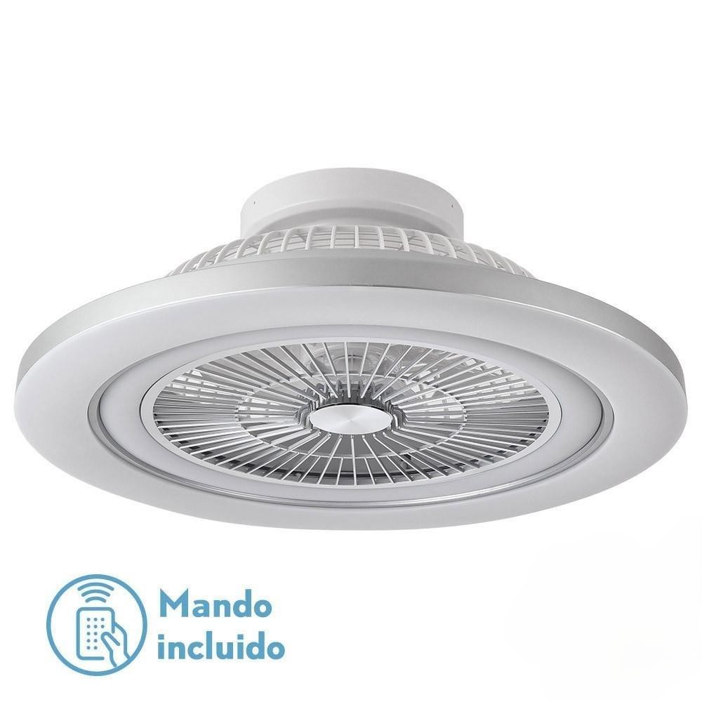 ventilador dc 72w con 5 aspas, 6 velocidades, control remoto, memoria, temporizador y regulación de intensidad. ideal para refrescar espacios.