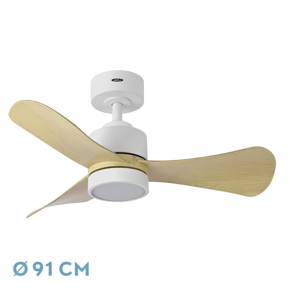 ventilador DC 18W, 1900lm, 3 aspas, 91d, 3000-4000-6500K, control remoto, memoria y temporizador - Ideal para climatización y confort en el hogar.