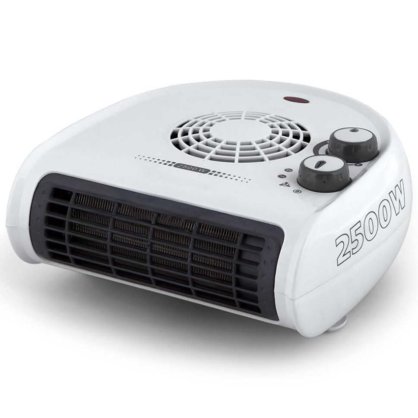 calefactor/termoventilador blanco 2500W, termostato regulable, calor instantáneo