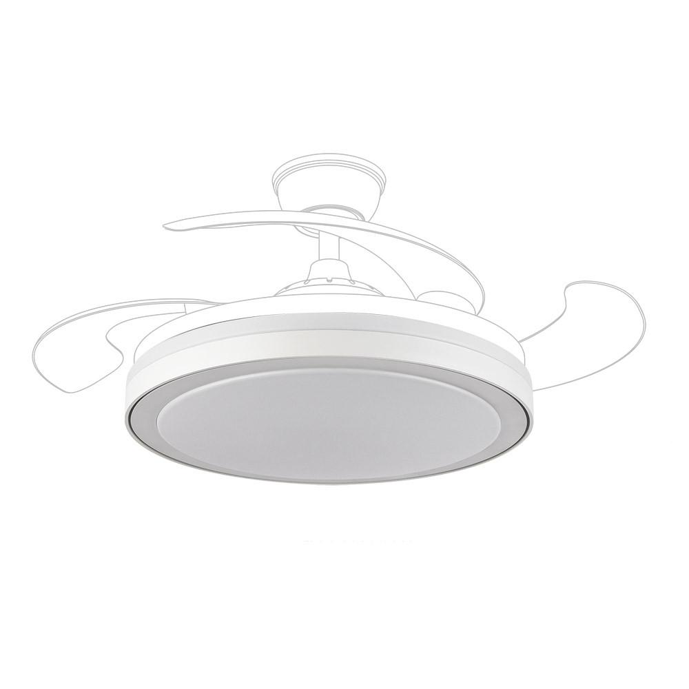 difusor Ventilador Grande Blanco 110D con múltiples velocidades, temporizador y control remoto, ideal para climatizar y purificar el aire.